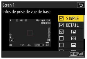 Paramétrage ''DISP'' Paramétrage ''DISP''