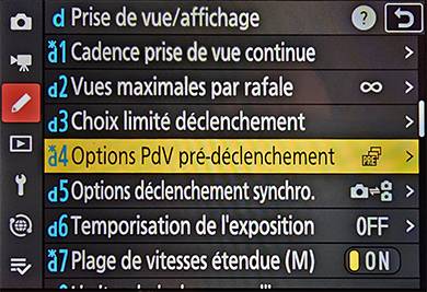Menu CUSTOM d4