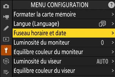 Réglage de l'heure