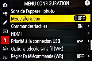 Le réglage du mode silencieux